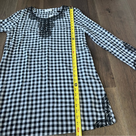 Vineyard Vines Embellished Seed Bead Gingham Pullover tunic Dress Cover up - Picture 5 of 10